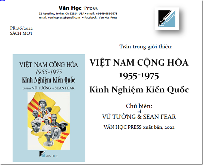 Giới thiệu cuốn sách Việt Nam Cộng Hòa, 1955-1975: Kinh Nghiệm Kiến Quốc